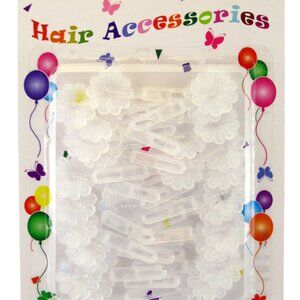 EDEN SMALL FLOWER HAIR BARRETTES - CLEAR - 28 PCS. (59313)